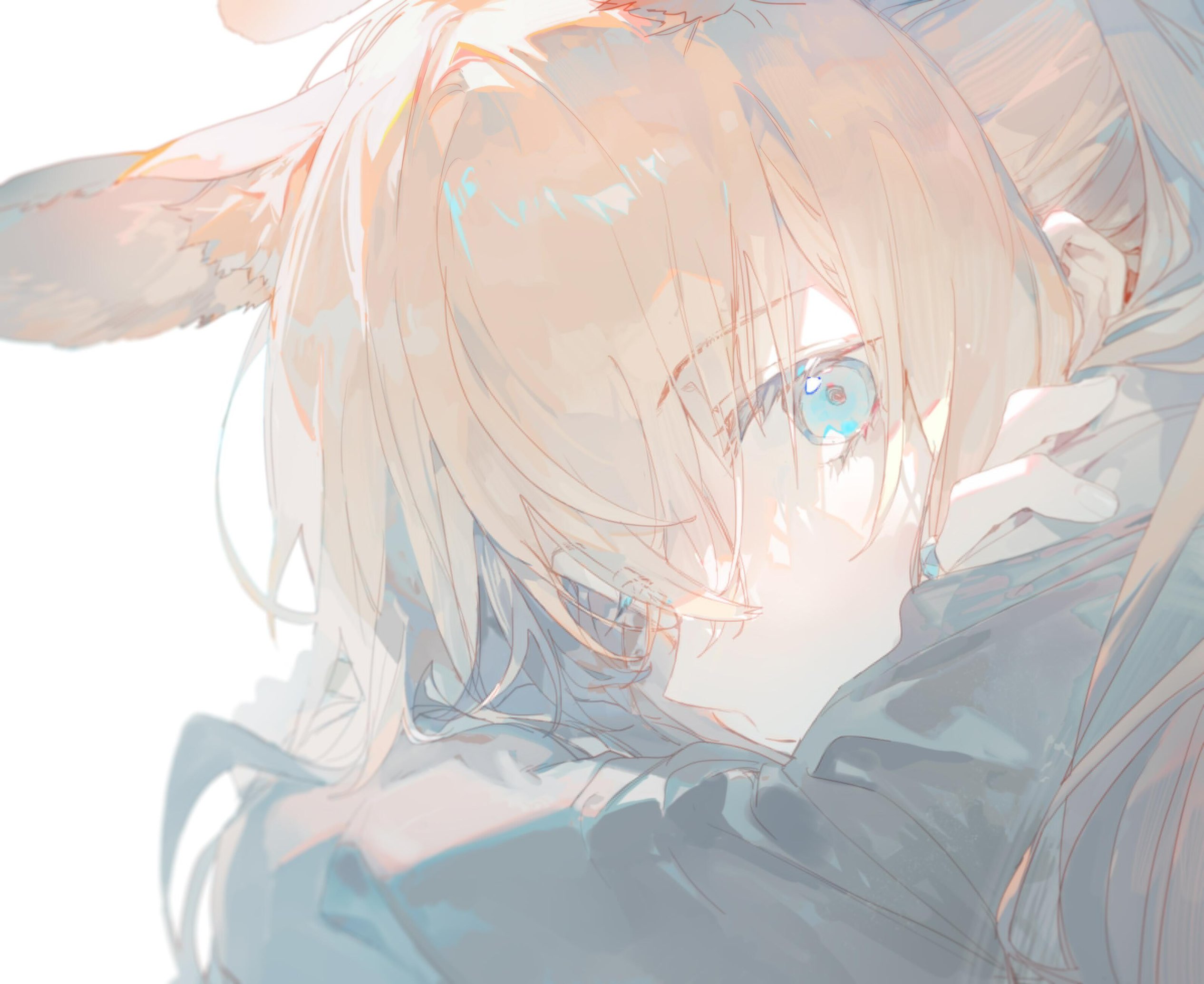 浅色调的兽耳角色插画